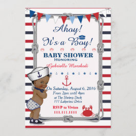 Nautical Baby Shower Invasion, Babydusche Einladung