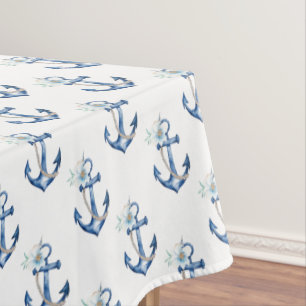 Nautical Baby Shower Tableclout   Navy Blue Floral Tischdecke