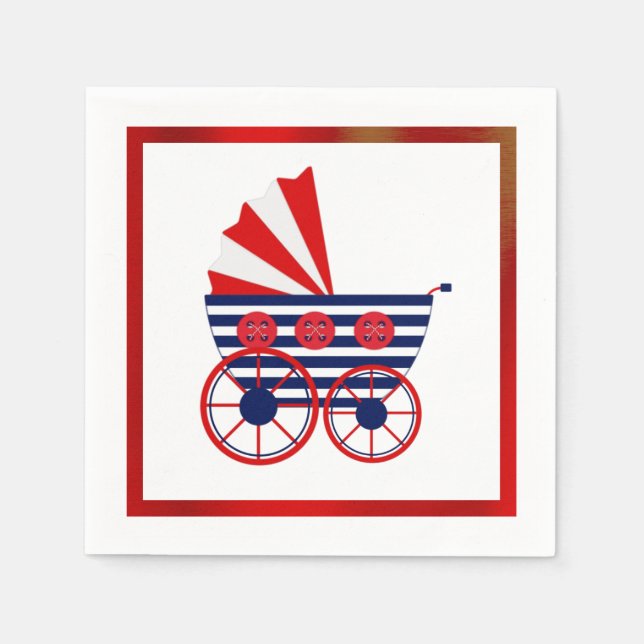 Nautical Baby Showpapier Napkin Serviette (Vorderseite)