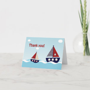 Nautical Bateau à voile Baby Boy Baby shower Merci