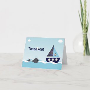 Nautical Bateau à voile Baby Boy Baby shower Merci