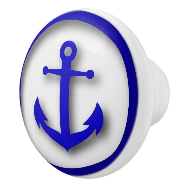 Nautical Beach Anchor Cabinet Drawer Knob Keramikknauf (Rechts)
