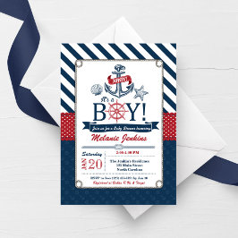 Nautical Beach Baby Dusche Einladung