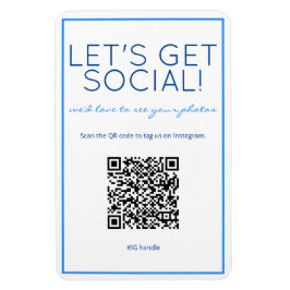 Nautical Beach Bleu QR Code Social Media Magnet