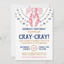 Nautical Beach Crayfish Cornavy Geburtstagsparty Einladung
