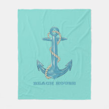 Nautical Beach House, Anker, Seil, Minze Green