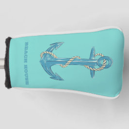 Nautical Beach House, Anker, Seil, Minze Green Golf Headcover