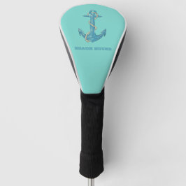 Nautical Beach House, Anker, Seil, Minze Green Golf Headcover