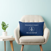 Nautical Beach House Familienname Anchor Navy Blue