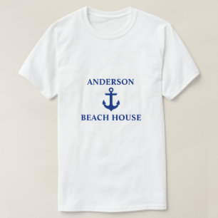 Nautical Beach House Familienname Anchor T-Shirt