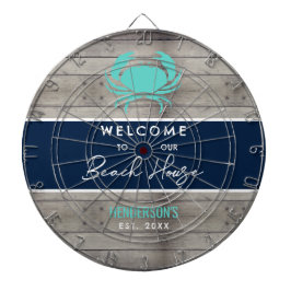Nautical Beach House Rustikale Holzfamilie Dartscheibe