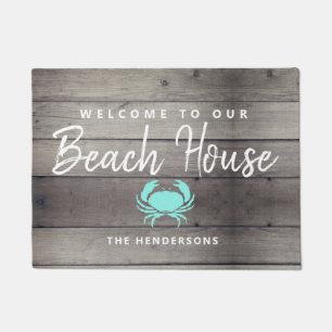 Nautical Beach House Rustikale Krabbe Personalisie Fußmatte
