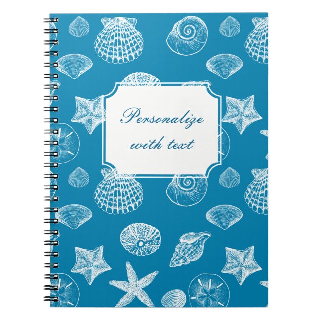 Nautical Beach Muscheln Aqua White Notizblock (Vorderseite)
