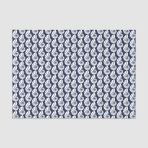Nautical Beach Muscheln Navy Blue White Coasta Seidenpapier