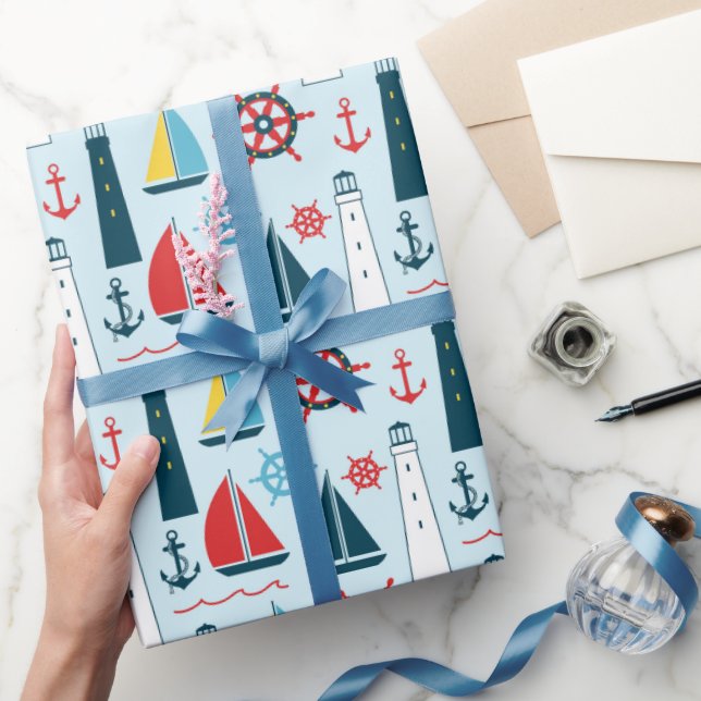Nautical Beach Packpapier (Schenken)