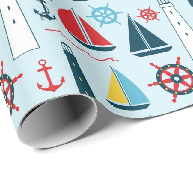 Nautical Beach Packpapier (Rolleneckpunkt)