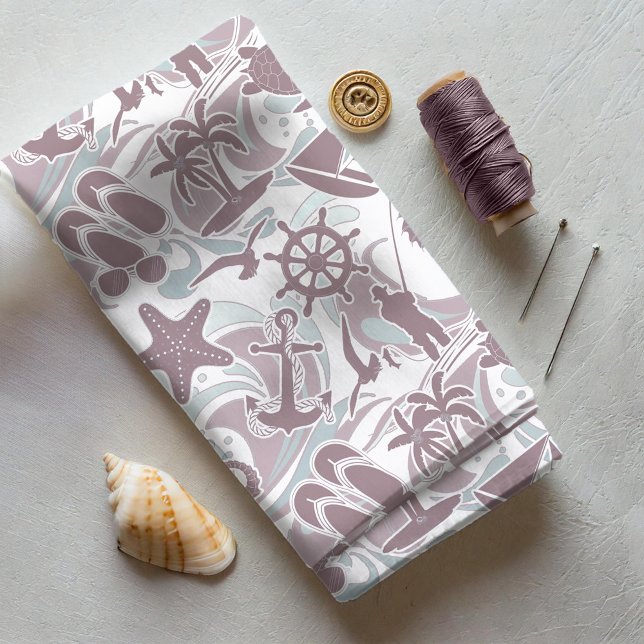 Nautical Beach Pattern Mauve ID839 Stoff (Von Creator hochgeladen)