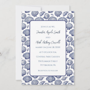 Nautical Beach Thema Hochzeit Einladung Seashells