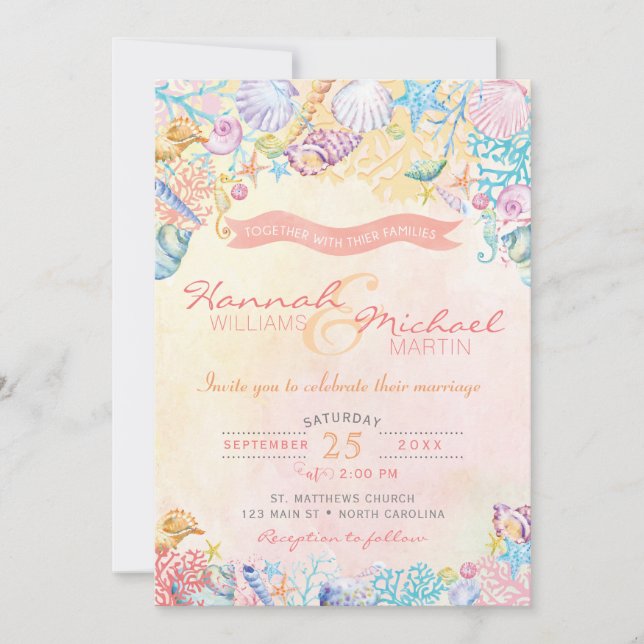 Nautical Beach Wedding Invitation (Devant)