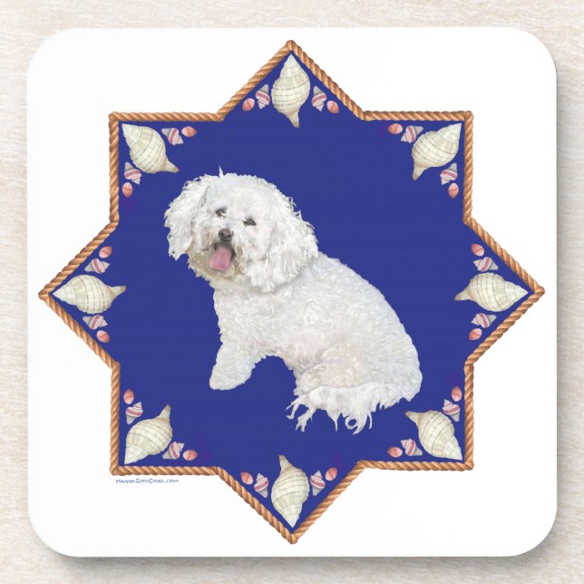 Nautical Bichon Frise Untersetzer (Vorderseite)