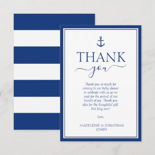 Nautical Blue Anchor Baby Dusche Vielen Dank Dankeskarte