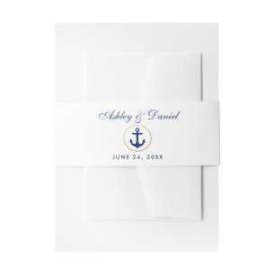 Nautical Blue Anchor Wedding Einladungsbanderole