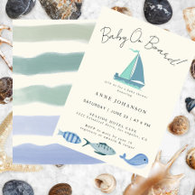 Nautical Blue Baby an Bord Simple Boy's Shower