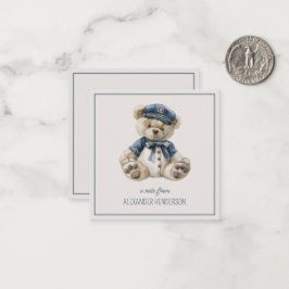 Nautical Blue Baby Bear Personalisiert Mitteilungskarte