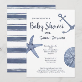 Nautical Blue Baby Dusche Einladung