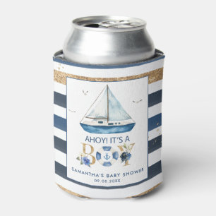 Nautical Blue Boat Ahoy Es ist eine Boy Baby Dusch Dosenkühler