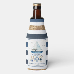 Nautical Blue Boat Ahoy Es ist eine Boy Baby Dusch Flaschenkühler