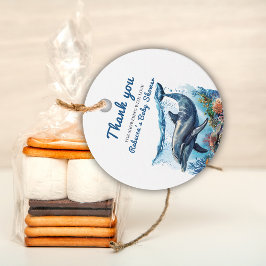 Nautical Blue Boy unter der Sea Baby-Dusche Geschenkanhänger