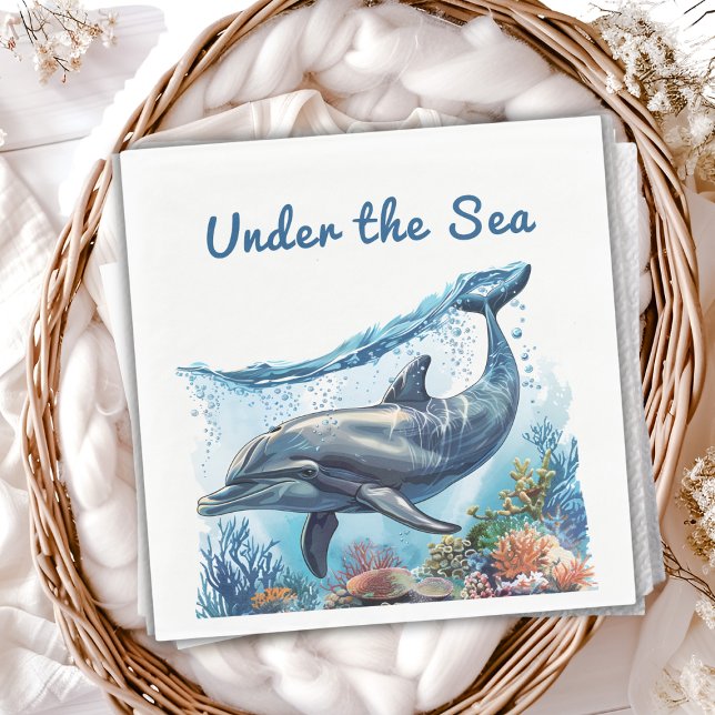 Nautical Blue Boy unter der Sea Baby-Dusche Serviette (Von Creator hochgeladen)