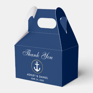 Nautical Blue Gold Wedding Vielen Dank G Geschenkschachtel