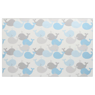 Nautical Blue Gray Whale Ocean Animes Sea Life Stoff