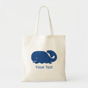 Nautical Blue Preppy Whale Personalisiert Tragetasche