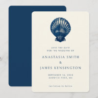Nautical Blue Sea Muschel Stilvolle moderne Hochze