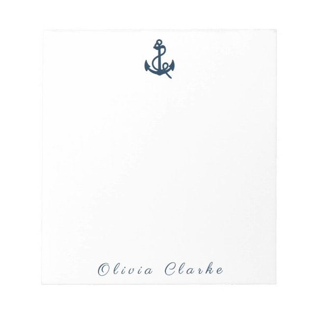 Nautical Boat Anchor Stilftiges Skript Notizblock (Vorderseite)
