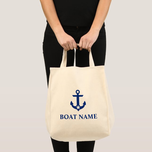 Nautical Boat Name Anchor Star Lebensmittelgeschäf Tragetasche (Vorderseite (Produkt))