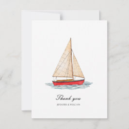 Nautical Boat Wedding Dankeschön Card Dankeskarte