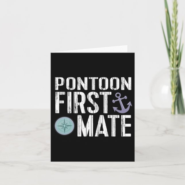 Nautical Boating Pontoon First Mate Anchor Karte (Vorderseite)