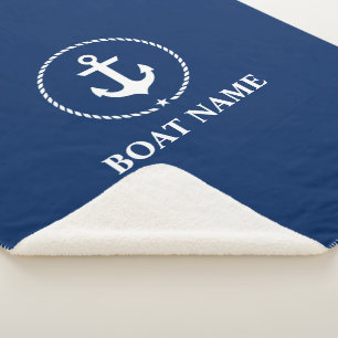 Nautical Bootname Anchor Rope Navy Blue Sherpadecke