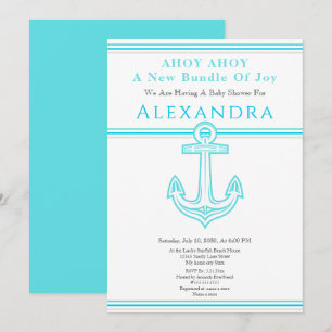 Nautical Boy Baby Dusche Türkis Aquamarin Ankervor