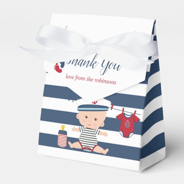 Nautical Boy Baby Dusche Vielen Dank Geschenkschachtel (Vorderseite)