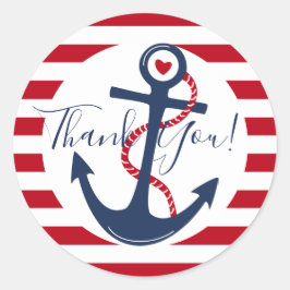 Nautical Boy Baby Dusche Vielen Dank Runder Aufkleber
