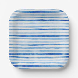 Nautical Boy Sailor Teddy Bears Stripe Babydusche Pappteller