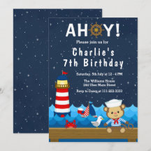 Nautical Boys Monkey Red and Navy Birthday Party