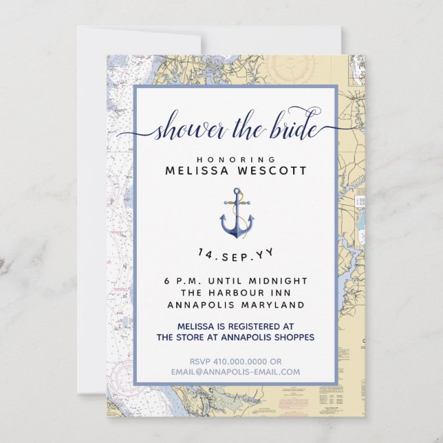Nautical Bridal #Shower #Annapolis Maryland Einladung (Vorderseite)