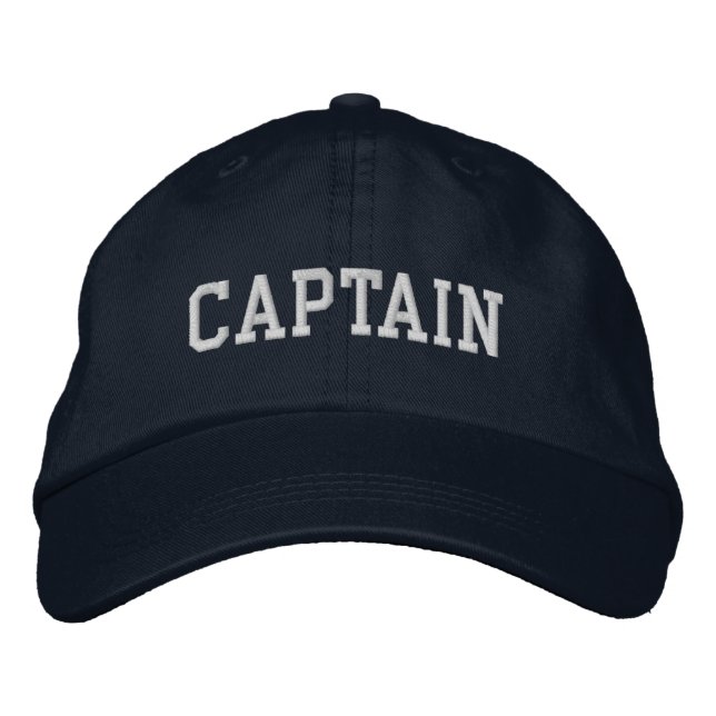Nautical Captain Cap Blue Bestickte Baseballkappe (Vorderseite)