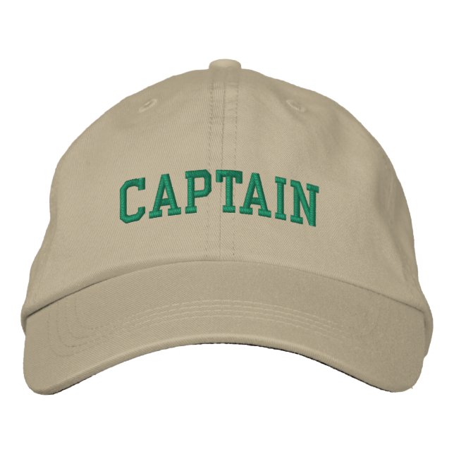 Nautical Captain Khaki Cap Bestickte Baseballkappe (Vorderseite)